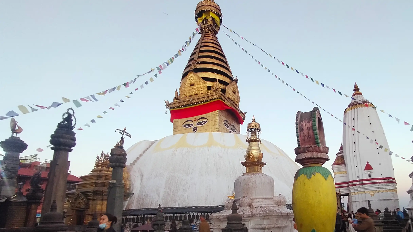 Buddha eyes at Swayambhunath iconic Kathmandu landmark
