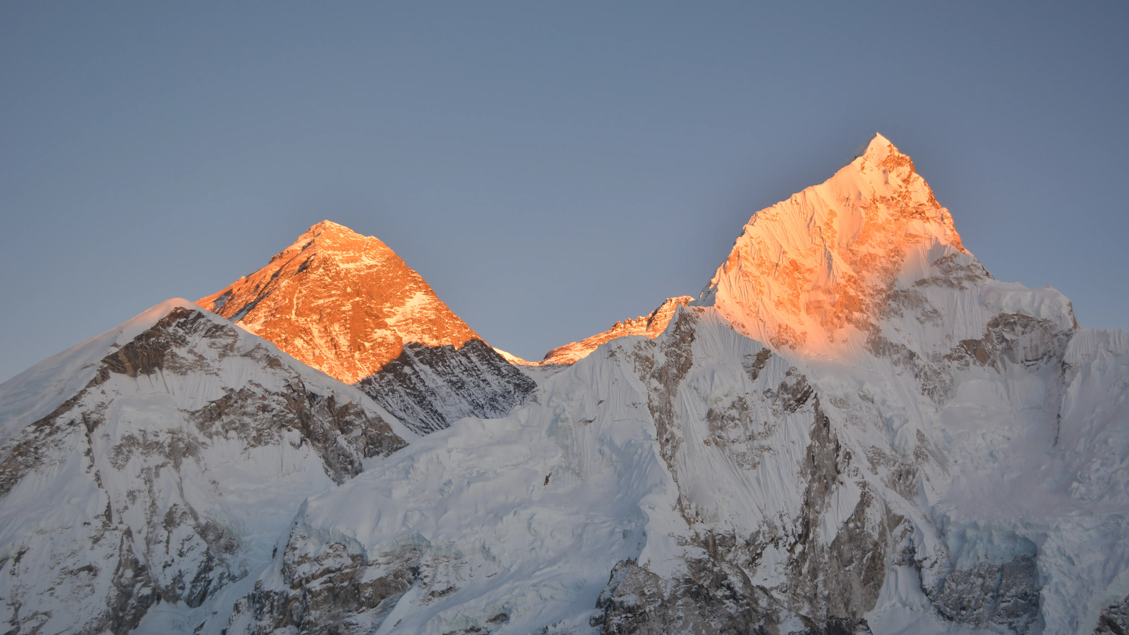 Mount Everest, the world’s highest peak, towering above the Himalayas