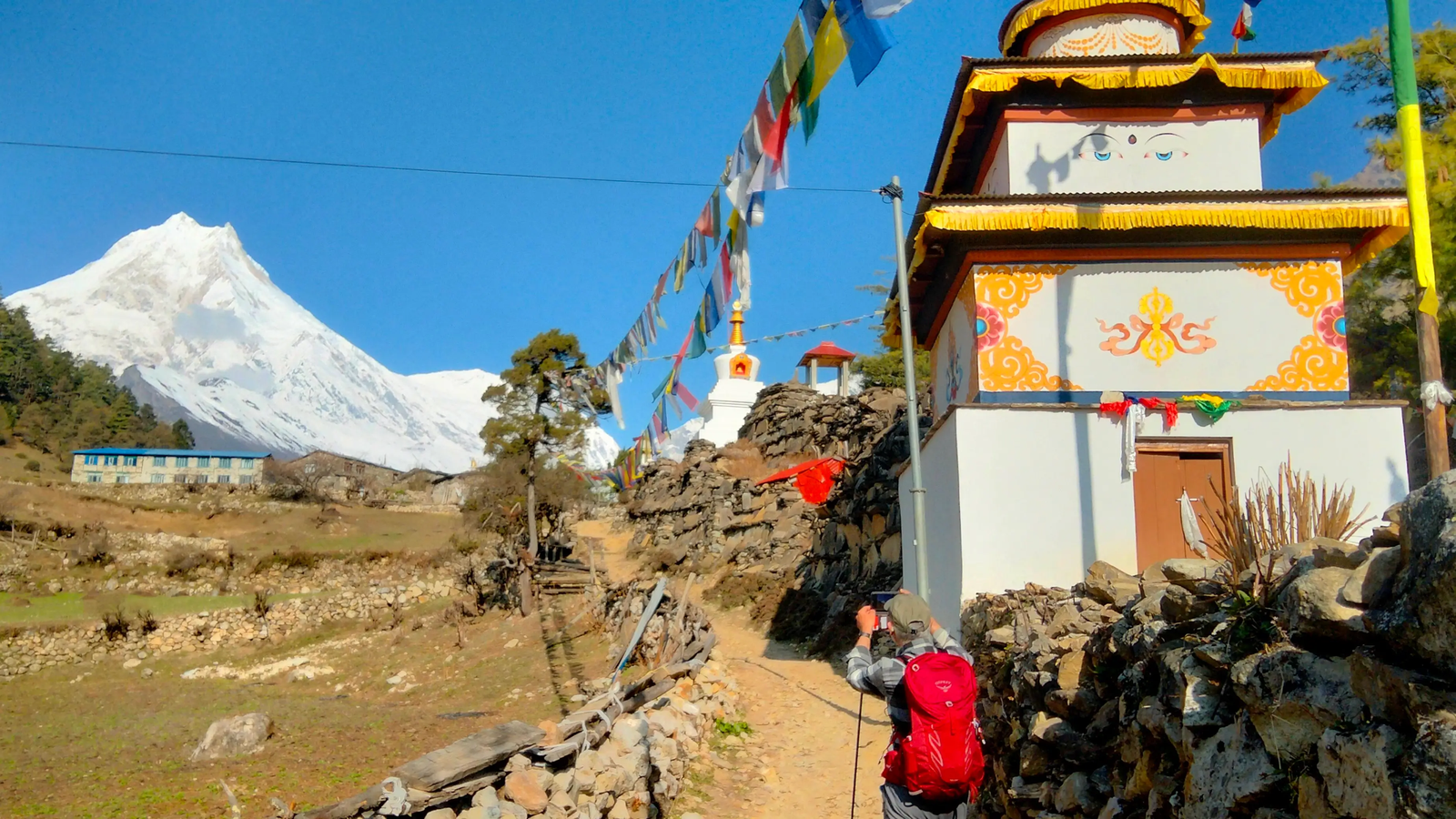 Mount Manaslu Circuit trekking trail with stunning Himalayan mountain views, rugged path, and scenic adventure route in Nepal.