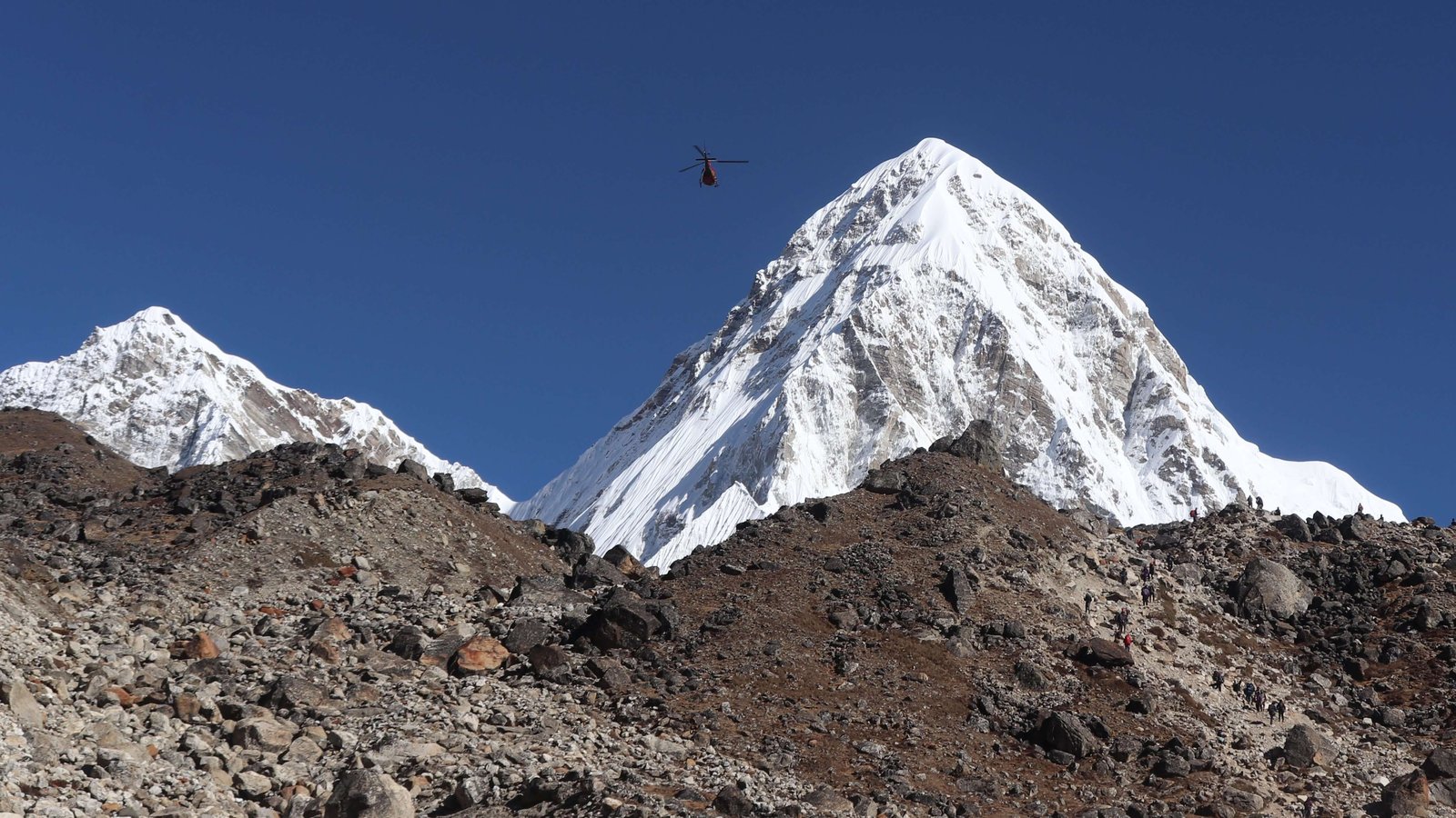 Mount Pumori view along the Everest Base Camp Trek trail in the Khumbu region of Nepal