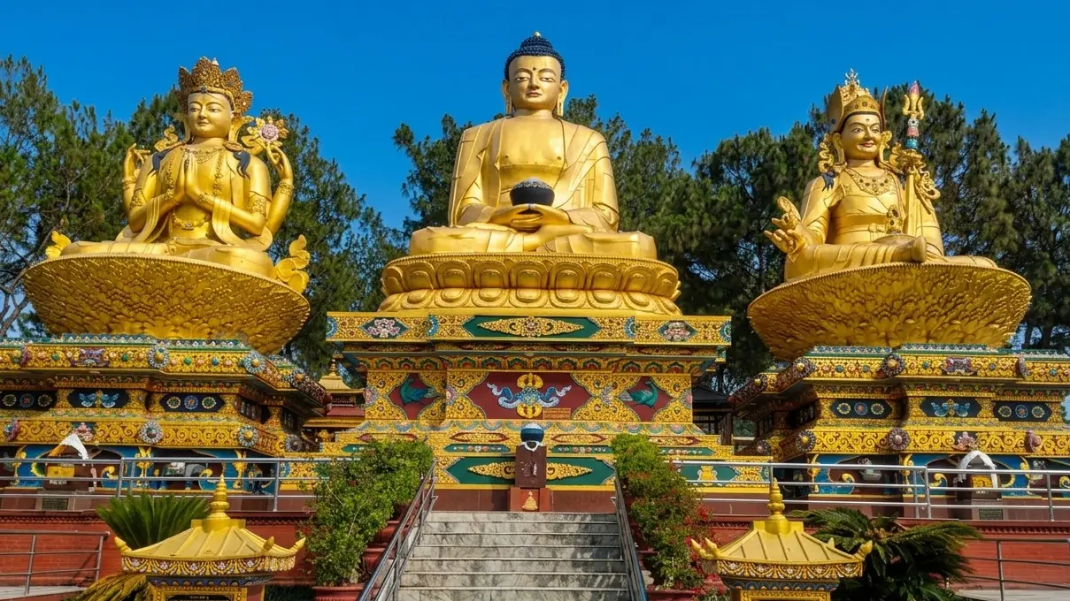 Peaceful Buddhist Shrine at Swayambhunath Kathmandu