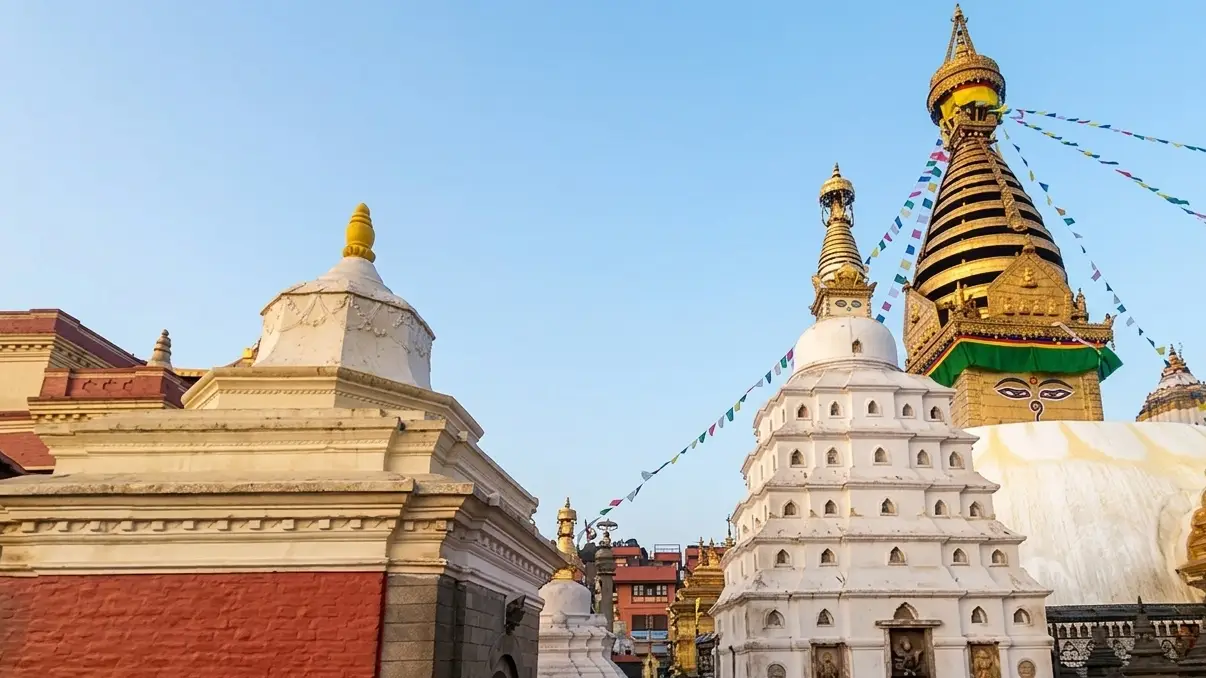 Swayambhunath Midday Crowds and Pilgrims at Hilltop Shrine