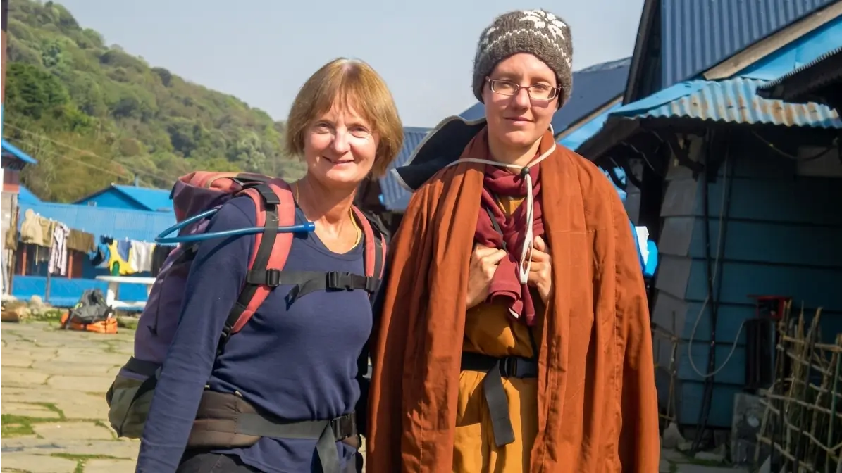 travelers at the start of their Jiri to Everest Base Camp trek