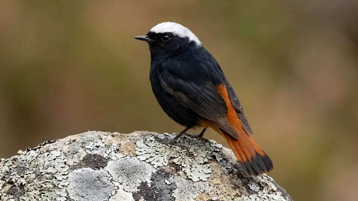 White-capped Redstart (Phoenicurus leucocephalus)